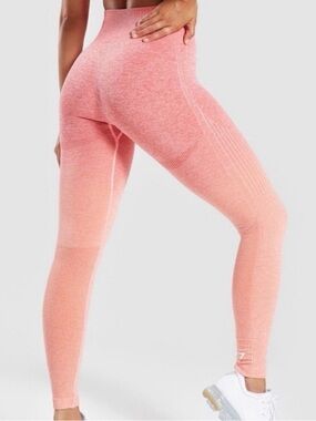 Gymshark Legging Adapt Ombre Pink Orange Seamless Athletic Workout Pants Women L